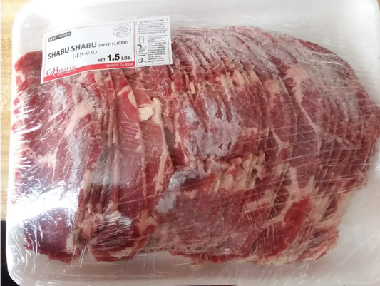 Beef Ribeye Slice 1.5mm 1.5 lbs. Tray Pack - Frozen