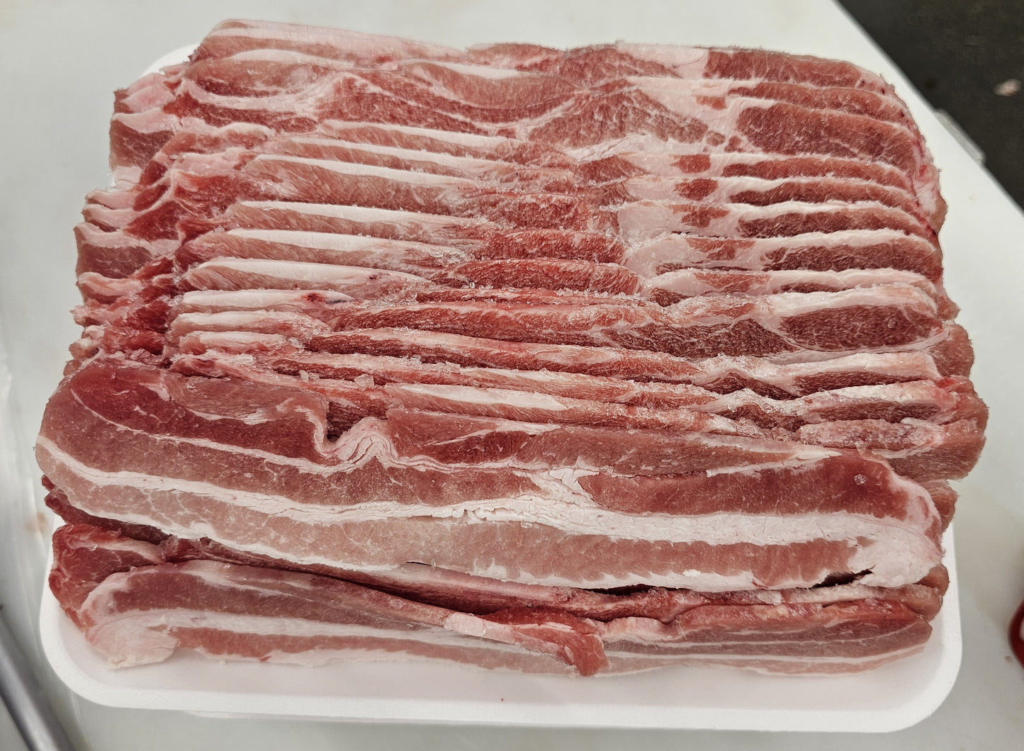 Pork Single Ribbed Belly Slice 3lbs Tray Pack - Frozen