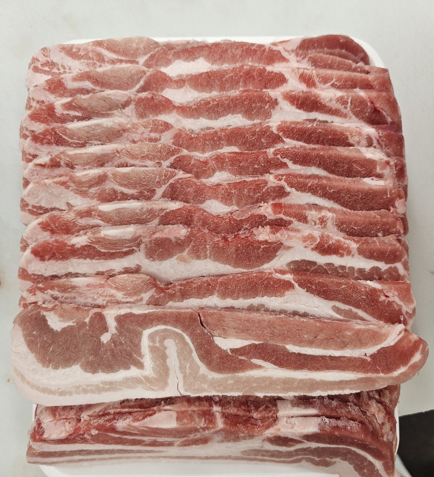 Pork Single Ribbed Belly Slice 3lbs Tray Pack - Frozen